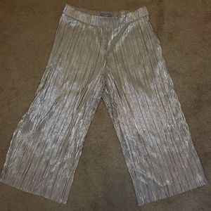 Andrew Marc New York Metallic Pleated Culotte